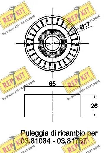 Deflection/Guide Pulley, V-ribbed belt