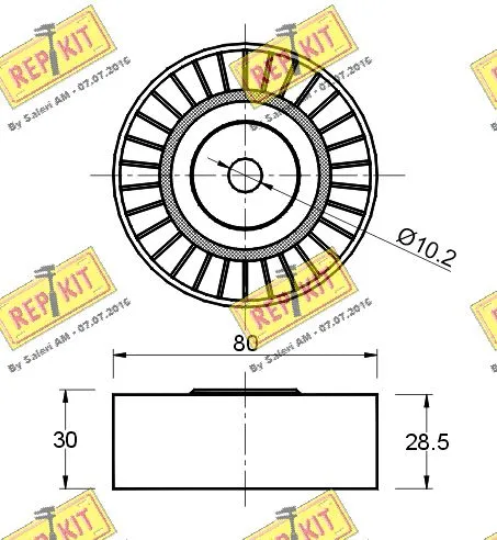 Deflection/Guide Pulley, V-ribbed belt