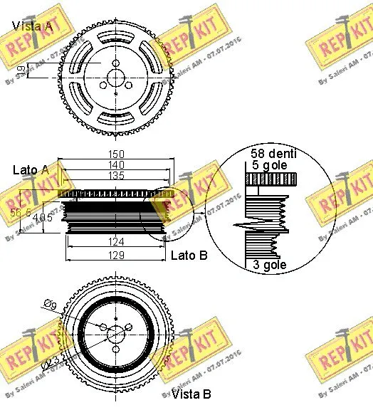Belt Pulley, crankshaft