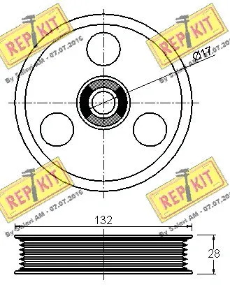 Deflection/Guide Pulley, V-ribbed belt