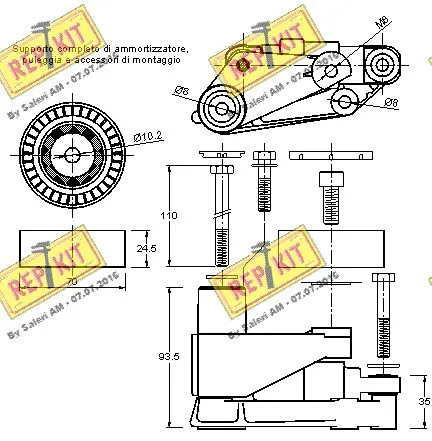 Belt Tensioner, V-ribbed belt