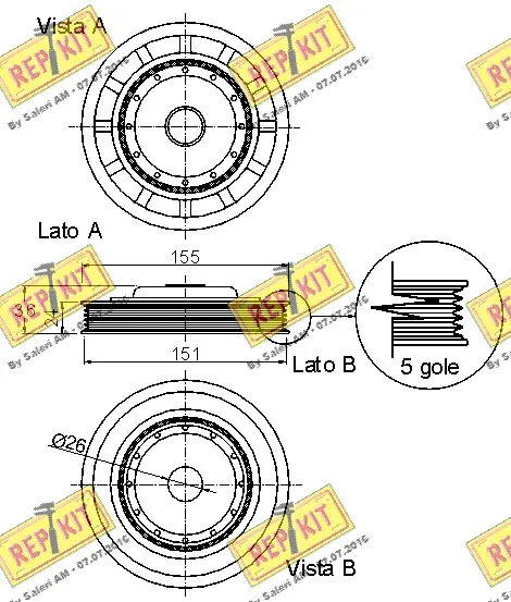 Belt Pulley, crankshaft