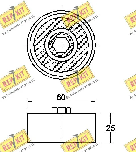 Deflection/Guide Pulley, V-ribbed belt