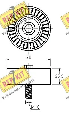 Deflection/Guide Pulley, V-ribbed belt