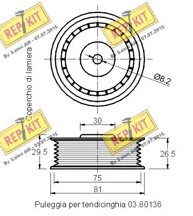 Deflection/Guide Pulley, V-ribbed belt