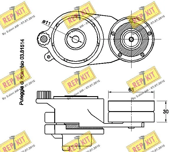 Belt Tensioner, V-ribbed belt