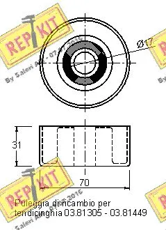 Deflection/Guide Pulley, V-ribbed belt