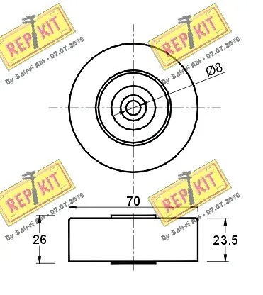 Deflection/Guide Pulley, V-ribbed belt