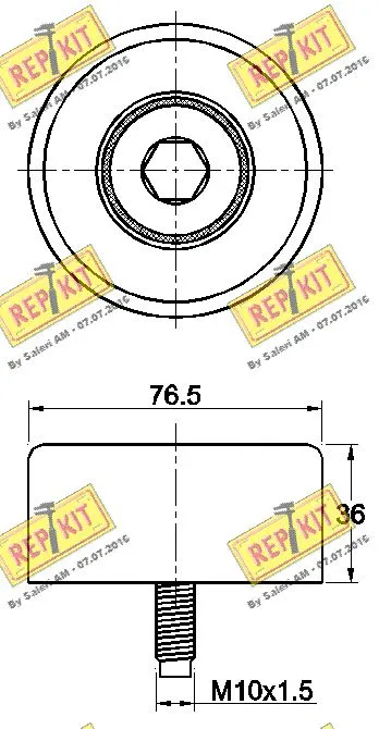 Deflection/Guide Pulley, V-ribbed belt