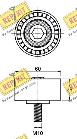 Deflection/Guide Pulley, V-ribbed belt