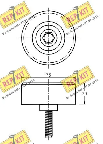 Deflection/Guide Pulley, V-ribbed belt