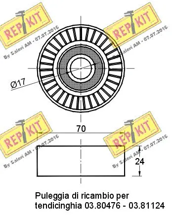 Deflection/Guide Pulley, V-ribbed belt