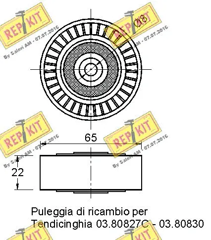 Deflection/Guide Pulley, V-ribbed belt