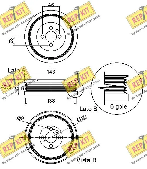 Belt Pulley, crankshaft