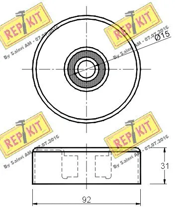 Deflection/Guide Pulley, V-ribbed belt