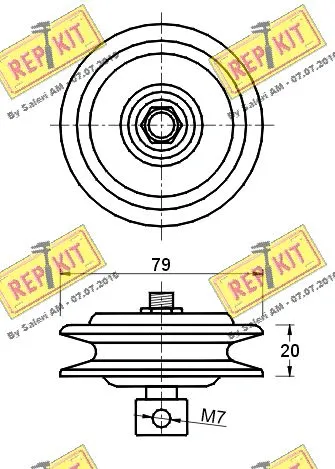 Deflection/Guide Pulley, V-ribbed belt