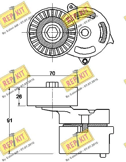 Belt Tensioner, V-ribbed belt