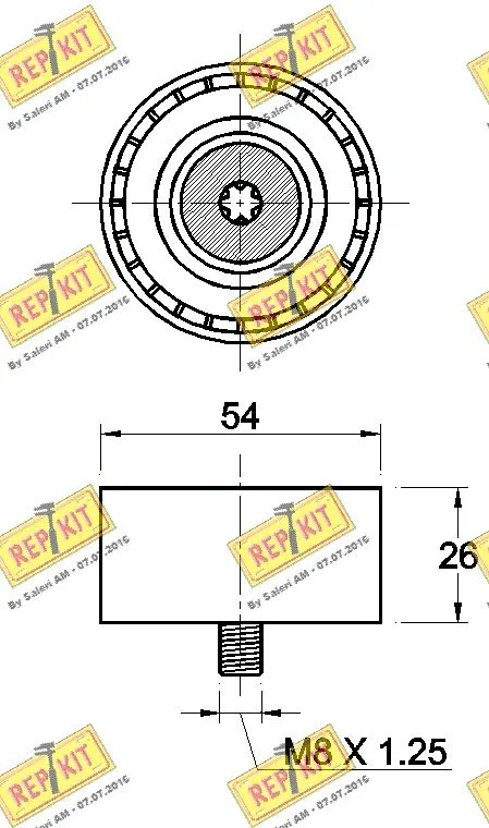 Deflection/Guide Pulley, V-ribbed belt