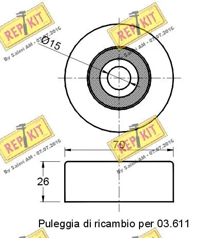Deflection/Guide Pulley, V-ribbed belt