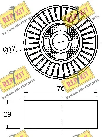 Deflection/Guide Pulley, V-ribbed belt
