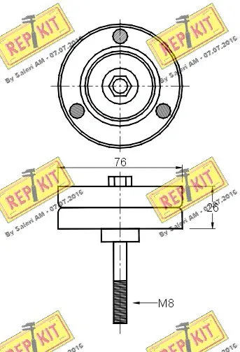 Deflection/Guide Pulley, V-ribbed belt
