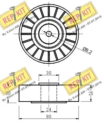 Deflection/Guide Pulley, V-ribbed belt