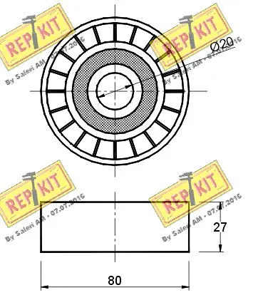 Deflection/Guide Pulley, V-ribbed belt