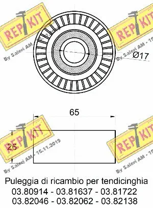 Deflection/Guide Pulley, V-ribbed belt