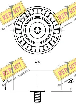 Deflection/Guide Pulley, V-ribbed belt