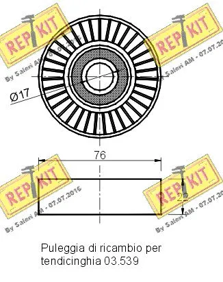 Deflection/Guide Pulley, V-ribbed belt