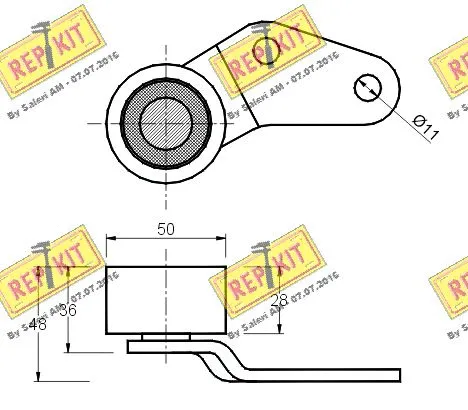 Deflection/Guide Pulley, V-ribbed belt
