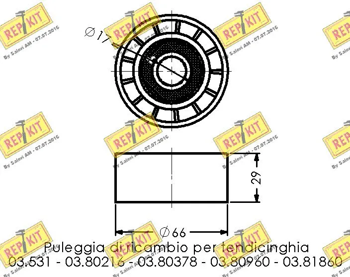 Deflection/Guide Pulley, V-ribbed belt