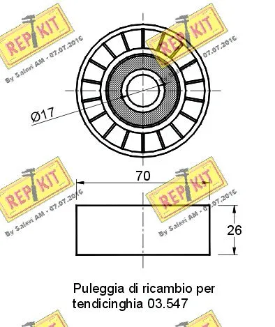 Deflection/Guide Pulley, V-ribbed belt