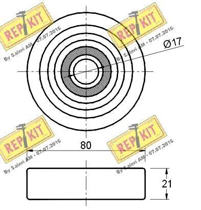Deflection/Guide Pulley, V-ribbed belt