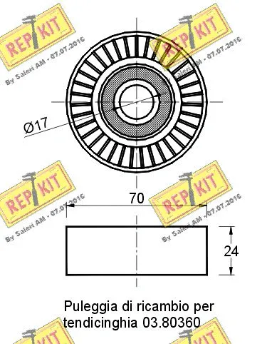 Deflection/Guide Pulley, V-ribbed belt