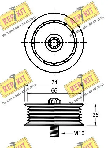 Deflection/Guide Pulley, V-ribbed belt
