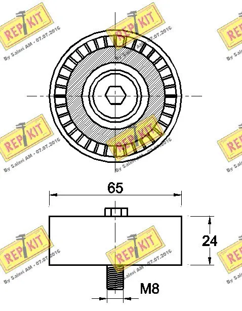 Deflection/Guide Pulley, V-ribbed belt