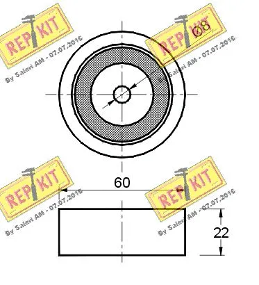 Deflection/Guide Pulley, V-ribbed belt