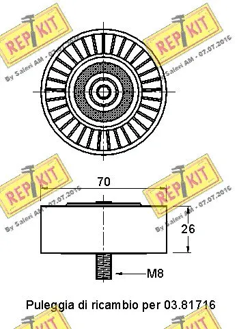 Deflection/Guide Pulley, V-ribbed belt