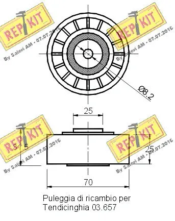 Deflection/Guide Pulley, V-ribbed belt