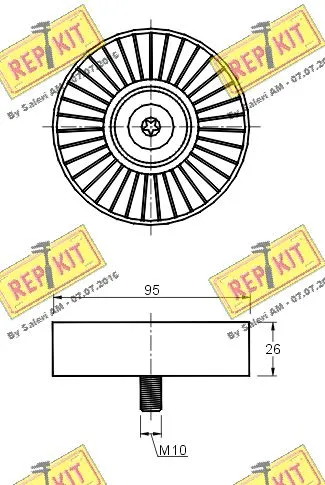Deflection/Guide Pulley, V-ribbed belt