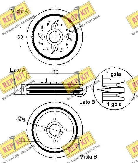 Belt Pulley, crankshaft