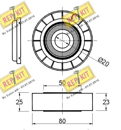 Deflection/Guide Pulley, V-ribbed belt
