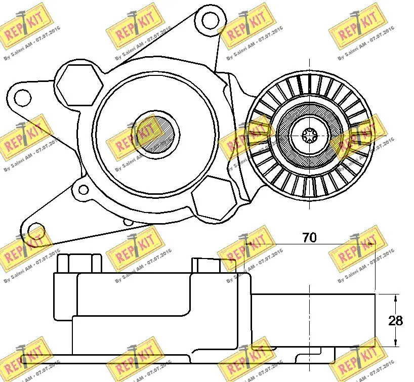Belt Tensioner, V-ribbed belt