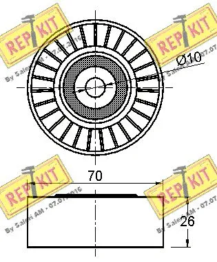 Deflection/Guide Pulley, V-ribbed belt