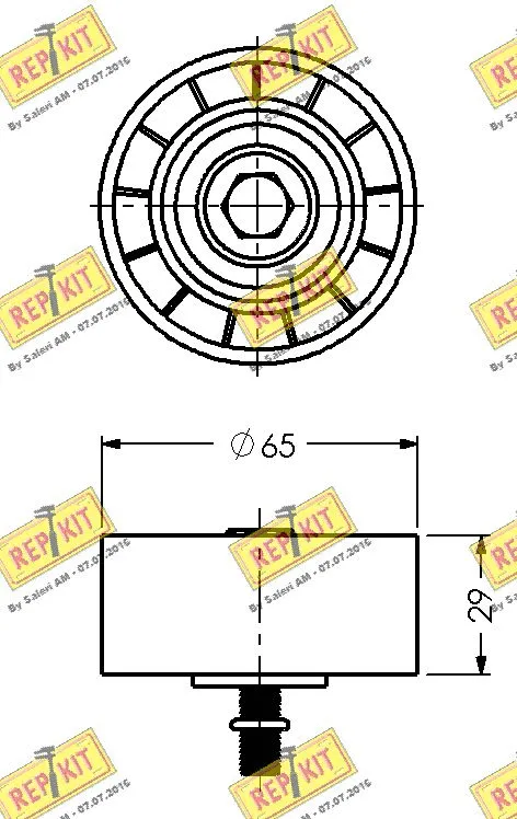Deflection/Guide Pulley, V-ribbed belt