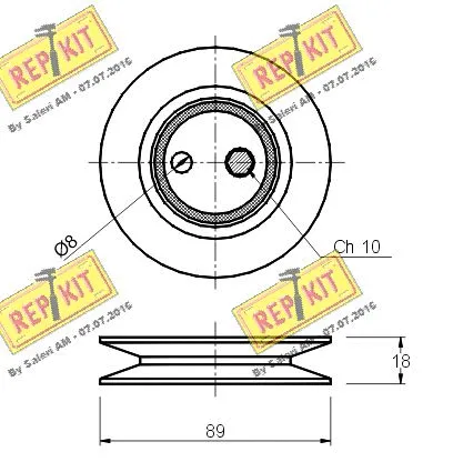 Deflection/Guide Pulley, V-ribbed belt