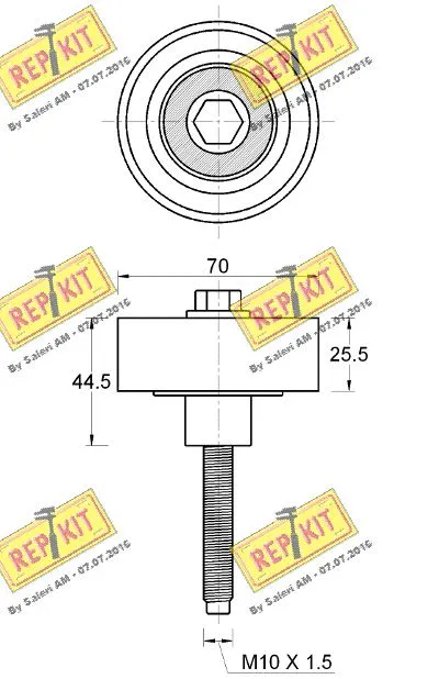 Deflection/Guide Pulley, V-ribbed belt