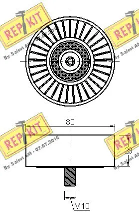 Deflection/Guide Pulley, V-ribbed belt