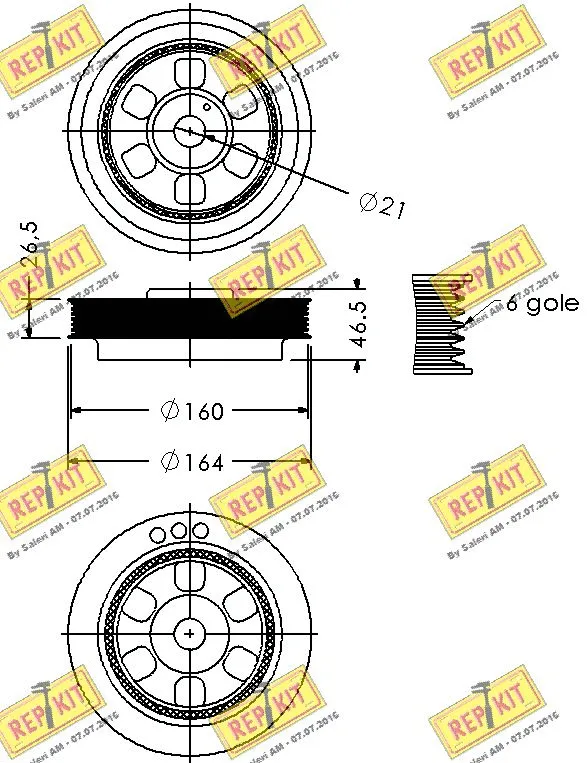 Belt Pulley, crankshaft
